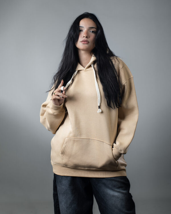 Beige OVER-SIZED HOODIE