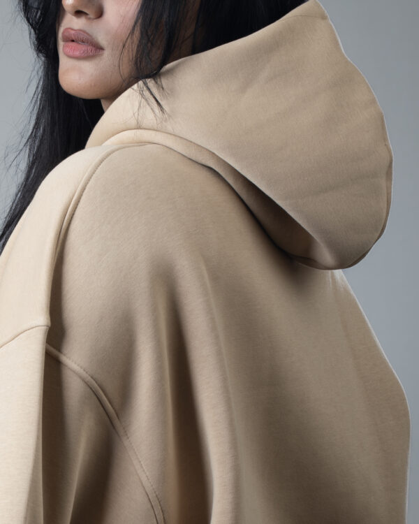 Beige OVER-SIZED HOODIE - Image 3