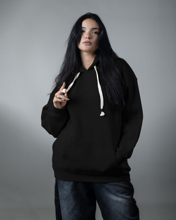 Black OVER-SIZED HOODIE - Image 2