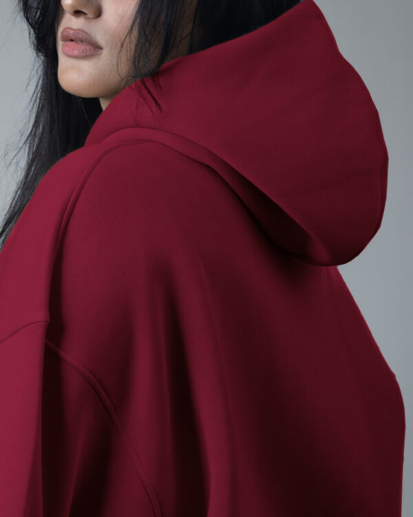 Burgandy OVER-SIZED HOODIE - Image 4