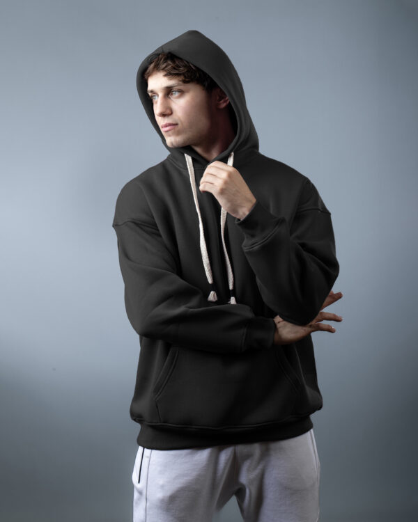 Black OVER-SIZED HOODIE - Image 3