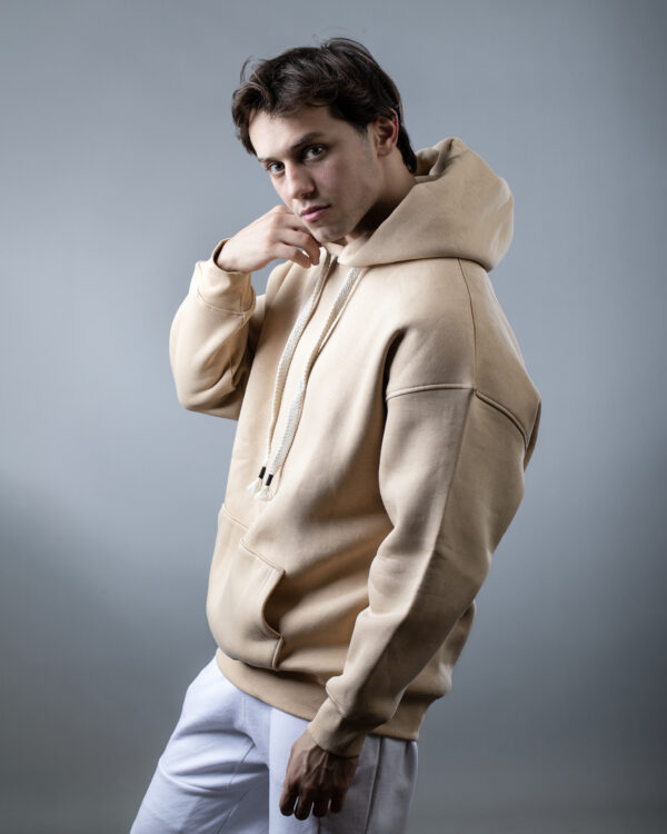 Beige OVER-SIZED HOODIE - Image 2